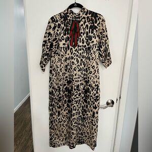 Zara Leopard satin dress